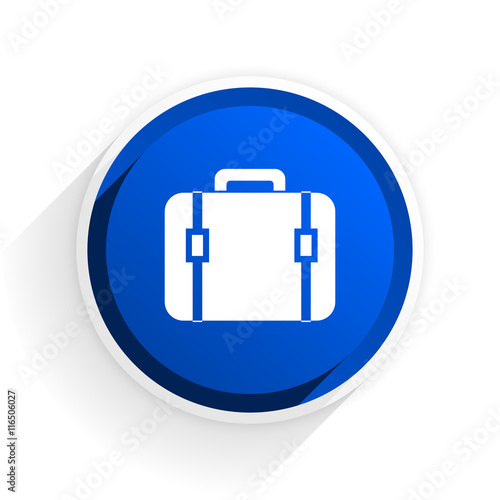 bag flat icon with shadow on white background, blue modern design web element