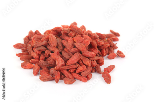 Traditional Chinese herbs dried wolfberry close up.