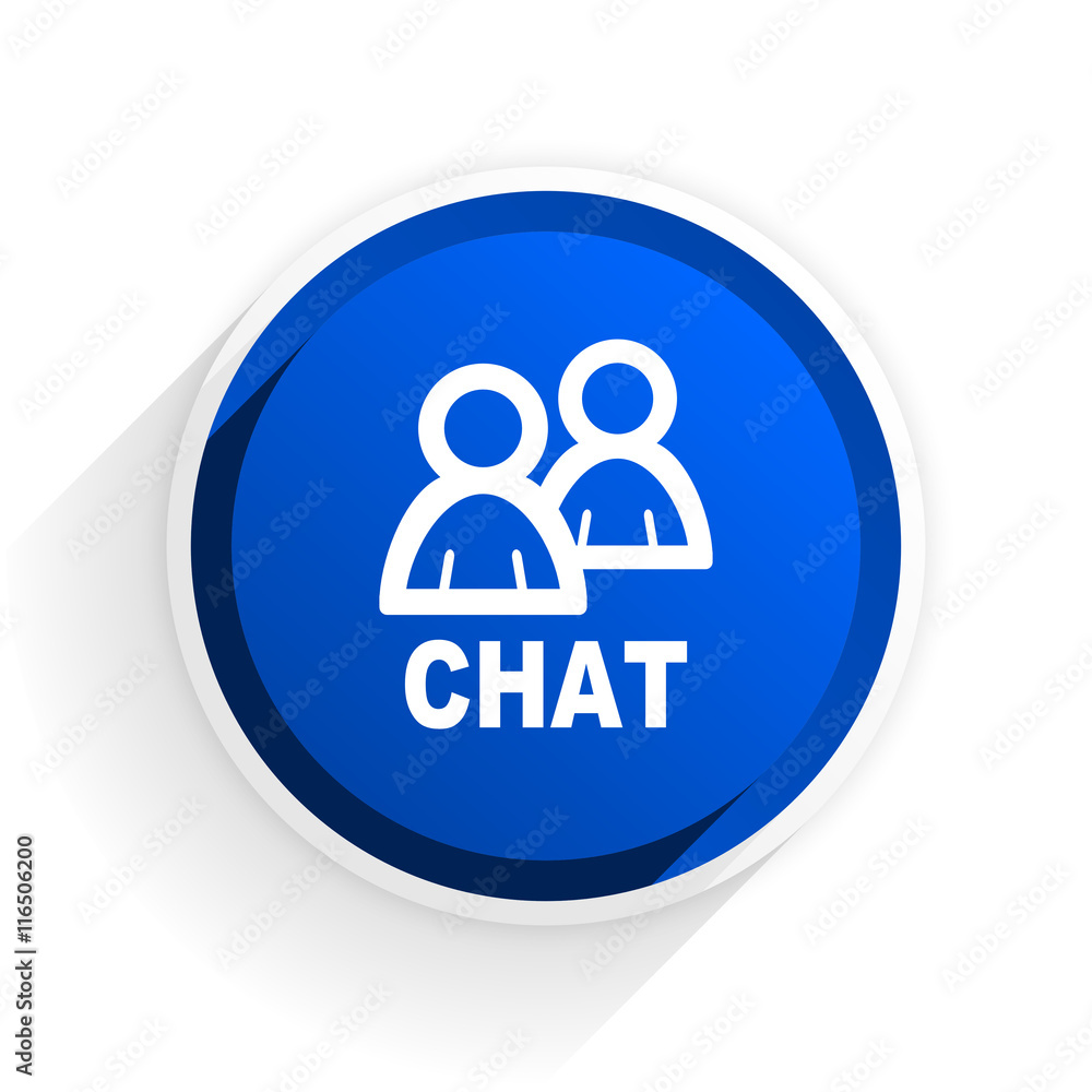 chat flat icon with shadow on white background, blue modern design web element chat flat icon with shadow on white background, blue modern design web element