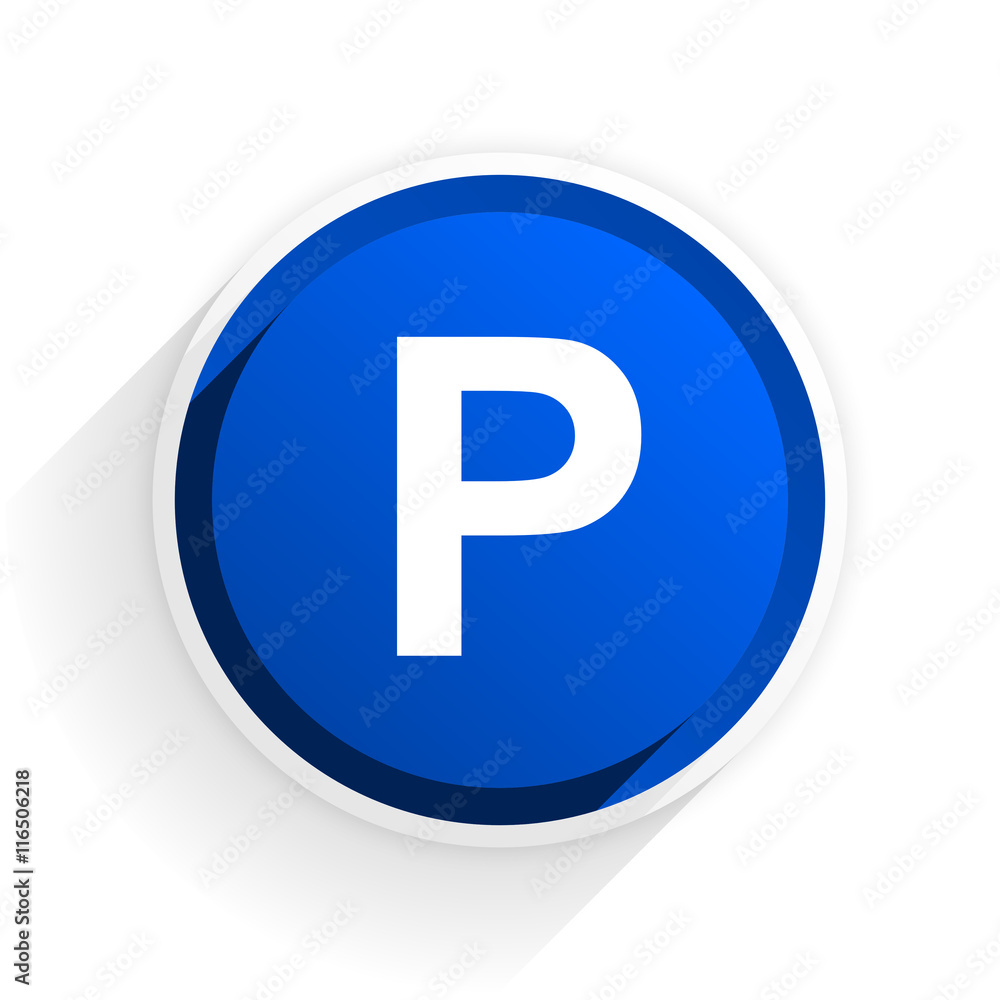 parking flat icon with shadow on white background, blue modern design web element parking flat icon with shadow on white background, blue modern design web element