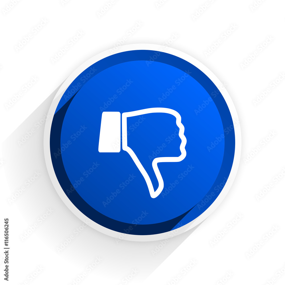 dislike flat icon with shadow on white background, blue modern design web element dislike flat icon with shadow on white background, blue modern design web element