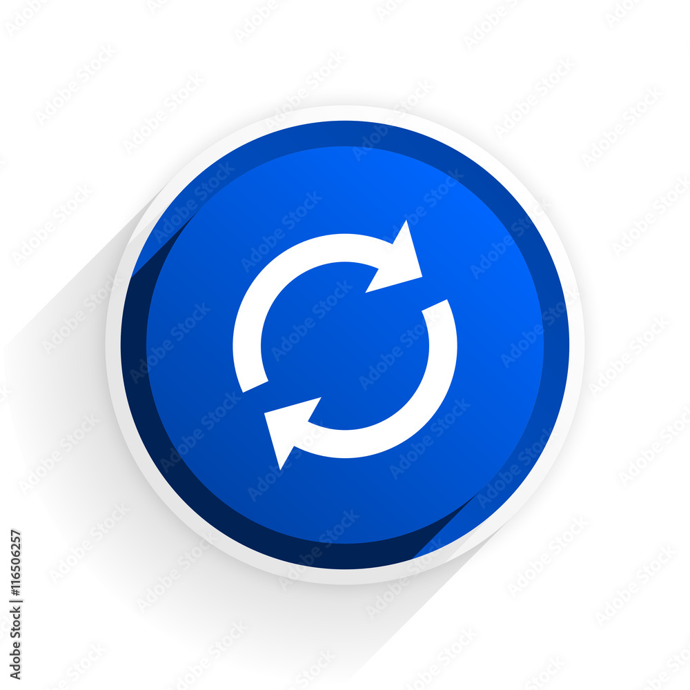 reload flat icon with shadow on white background, blue modern design web element reload flat icon with shadow on white background, blue modern design web element