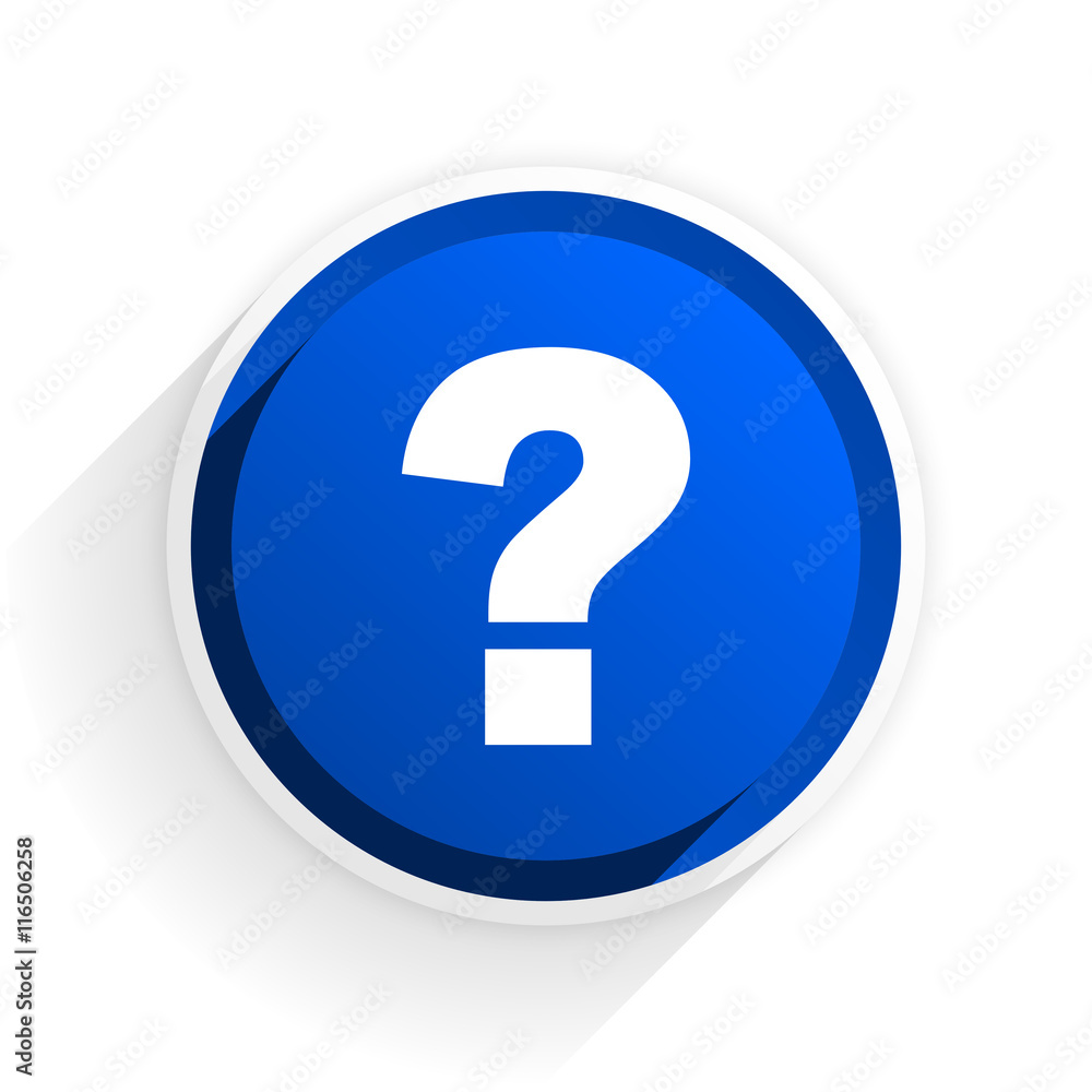 question mark flat icon with shadow on white background, blue modern design web element question mark flat icon with shadow on white background, blue modern design web element