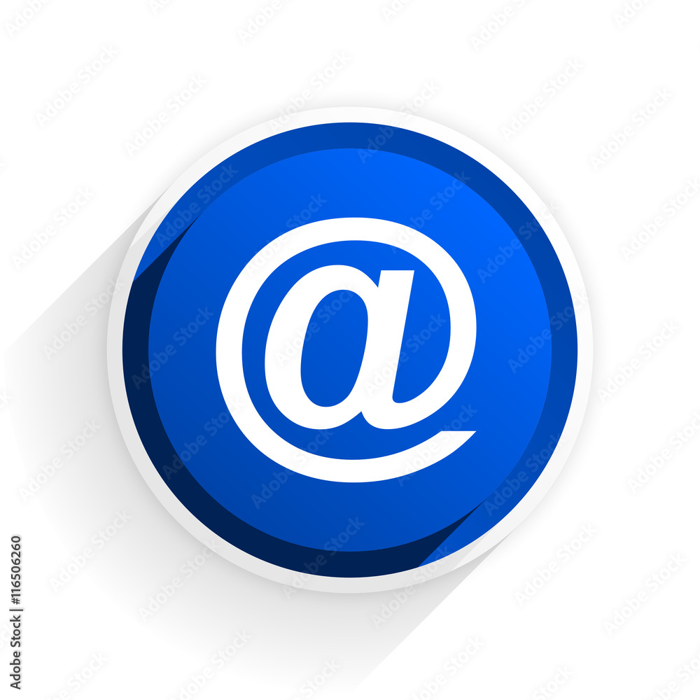 email flat icon with shadow on white background, blue modern design web element email flat icon with shadow on white background, blue modern design web element