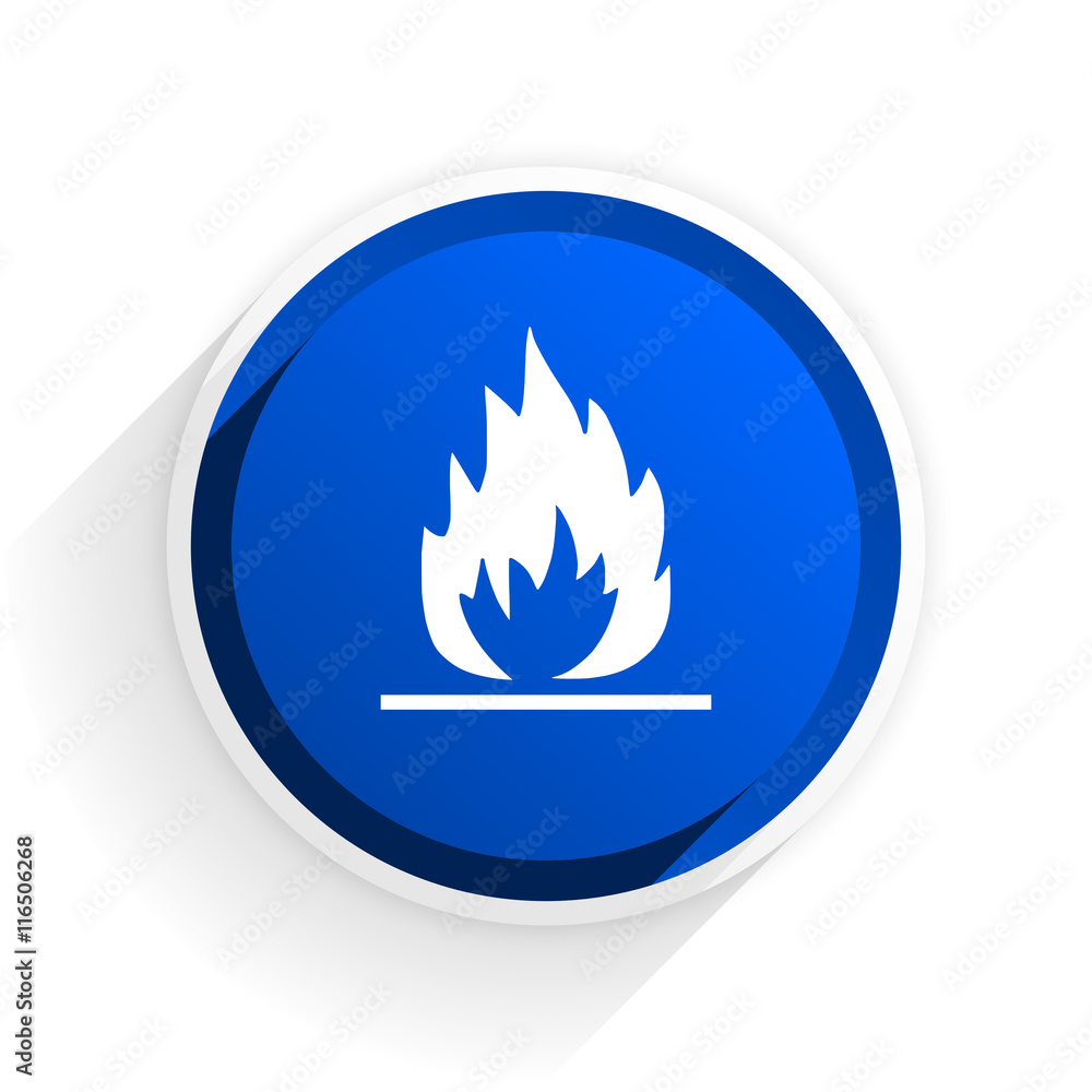 flame flat icon with shadow on white background, blue modern design web element flame flat icon with shadow on white background, blue modern design web element