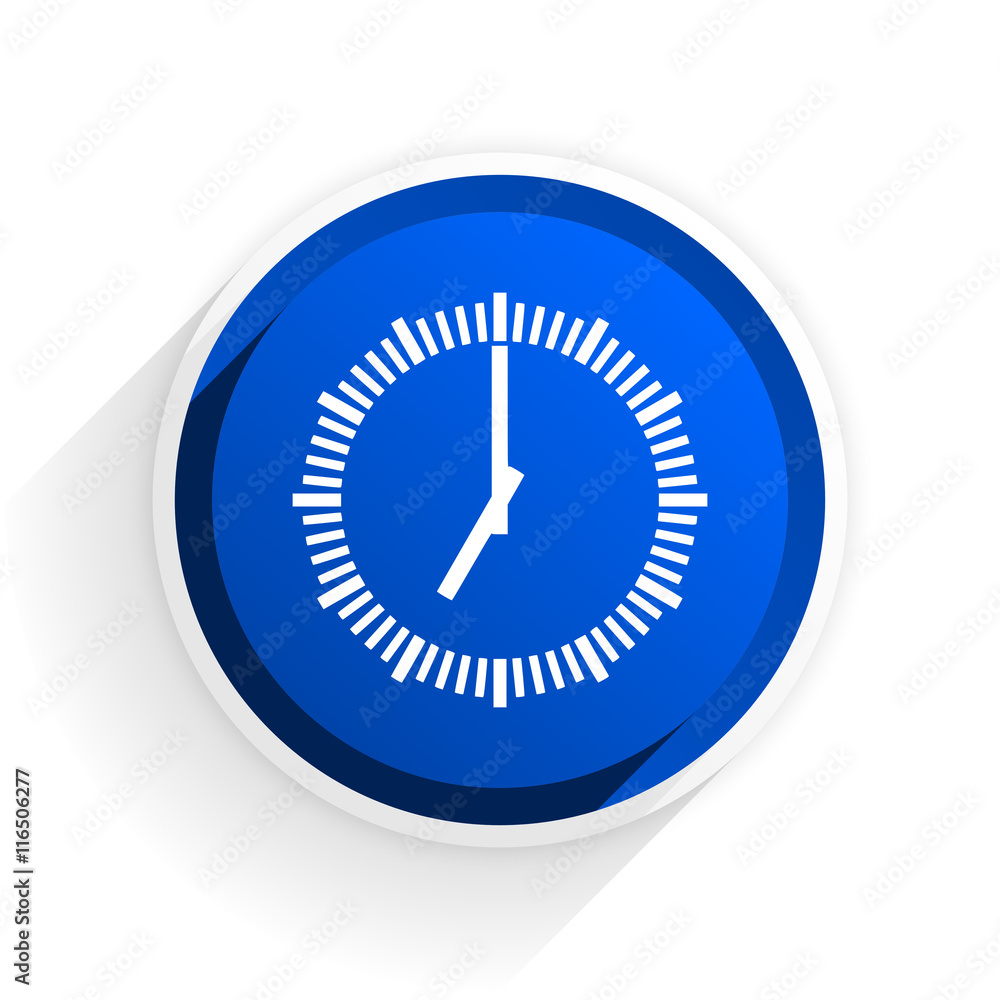 time flat icon with shadow on white background, blue modern design web element time flat icon with shadow on white background, blue modern design web element