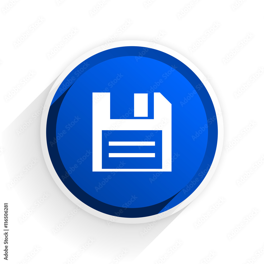 disk flat icon with shadow on white background, blue modern design web element disk flat icon with shadow on white background, blue modern design web element