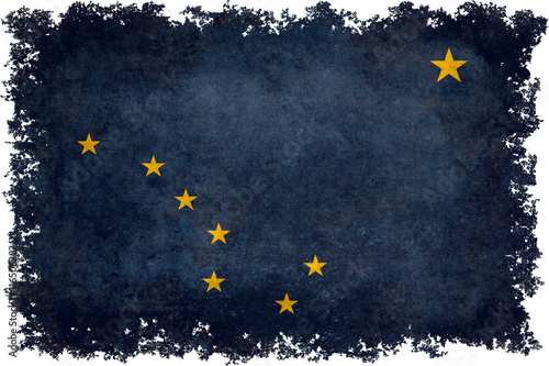 State flag of Alaska with distressed textures and edges