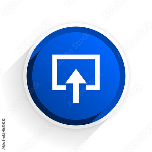 enter flat icon with shadow on white background, blue modern design web element © Alex White
