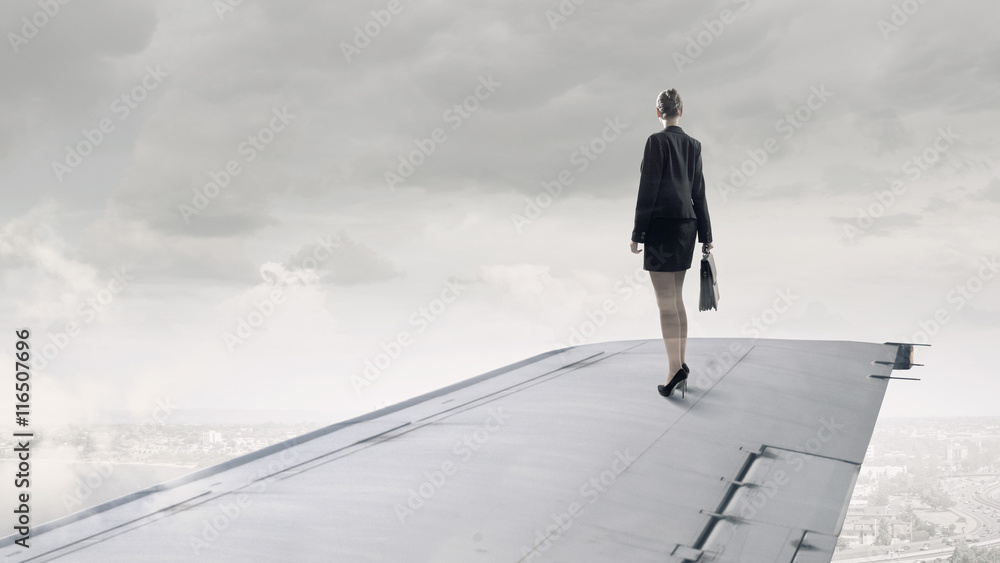 She is flying high . Mixed media She is flying high . Mixed media