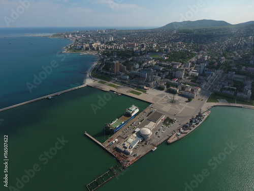 Wallpaper Mural Top view of the marina and quay of Novorossiysk Torontodigital.ca
