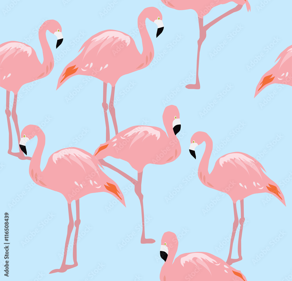 Obraz premium vector flamingo seamless background