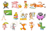 Vector set of animals illustrations.