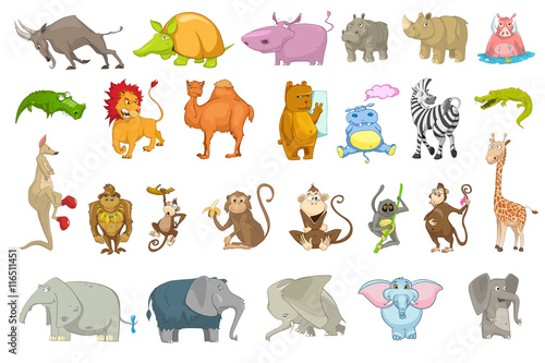 Vector set of animals illustrations.