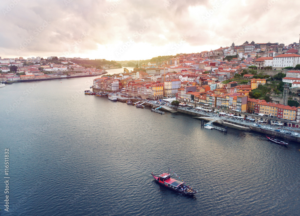 Portugal, Porto, view of city and Douro's river