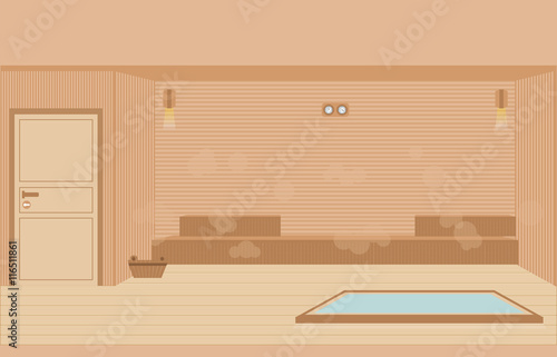 Sauna steam room.