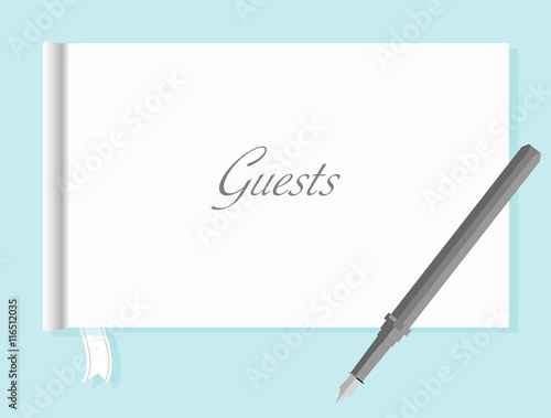 Guestbook with Quill Pen