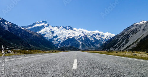 Panoramic road to Mount Cook