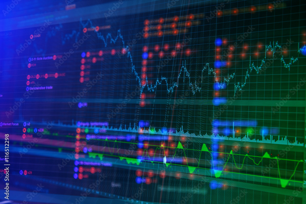 Graph of stock market data and financial Graph of stock market data and financial