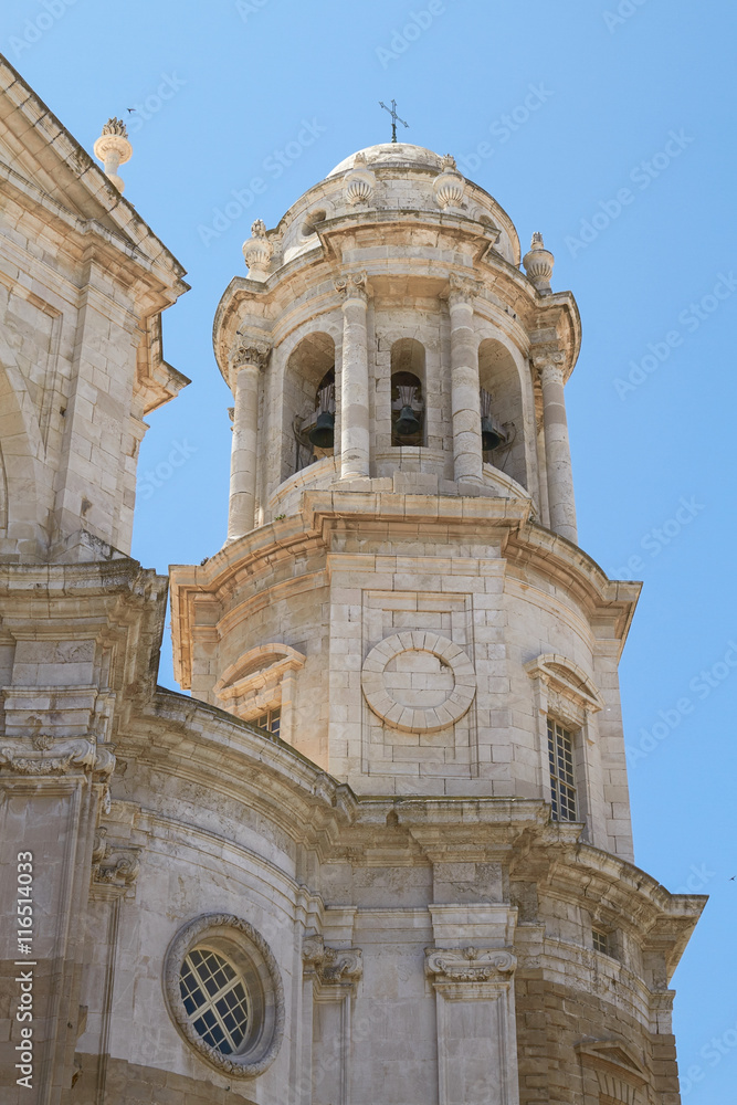 Detail of the Cathedral in Cadiz, Spain