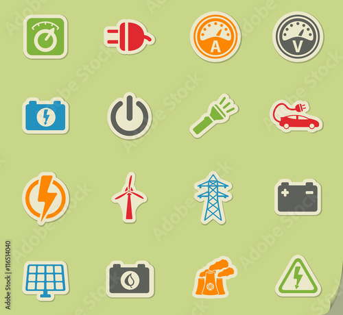 Electricity simply icons