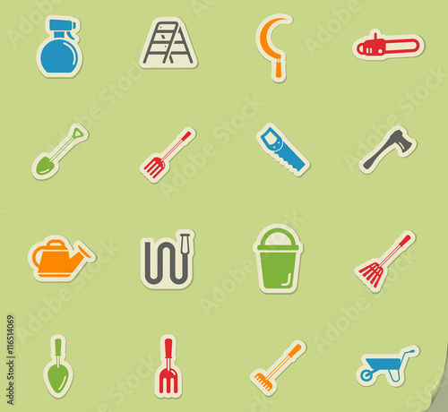 Garden tools simply icons