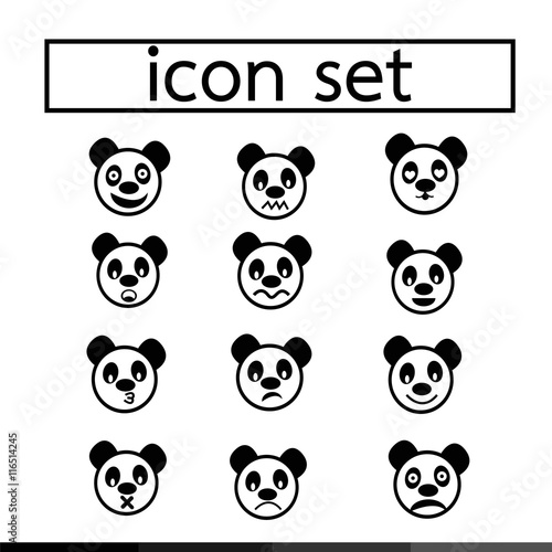 Fototapeta Naklejka Na Ścianę i Meble -  panda emotion icon set illustration design