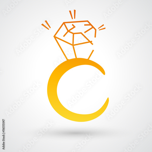 ring with a diamond vector