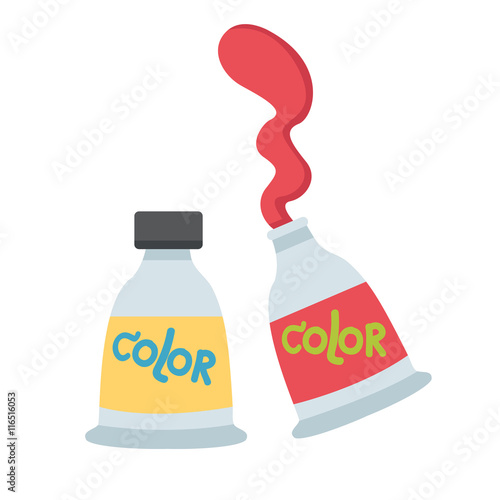 illustration of isolated tube of paint on white background