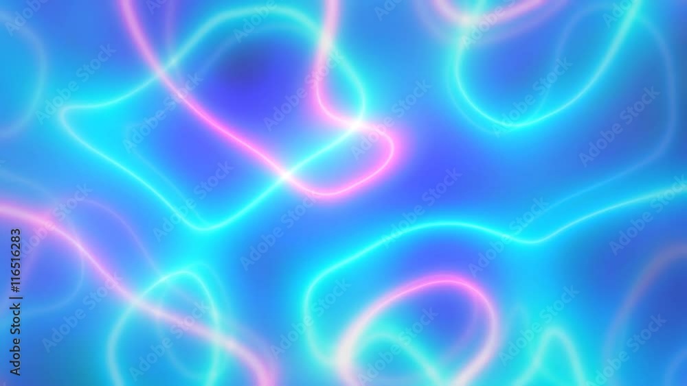Neon motion background abstract backdrop glowing light 80s 70s calm loop 4k
