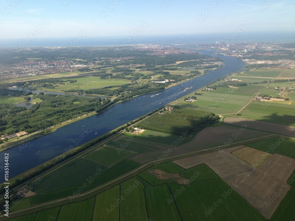 Flying above the North Sea Canal