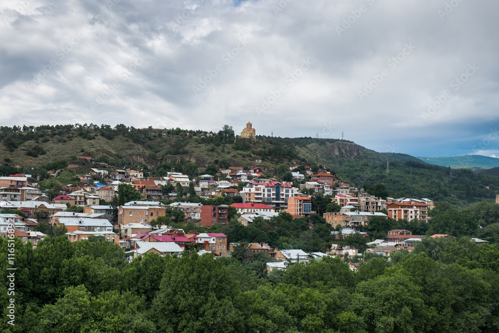 Large panoramic view of Tbilisi, capital of Georgia
