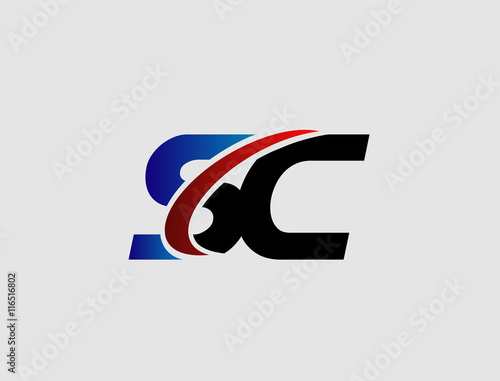 Elegant alphabet S and C letter logo. Vector illustration
