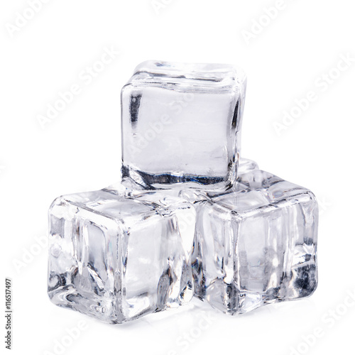 ice cubes on white background