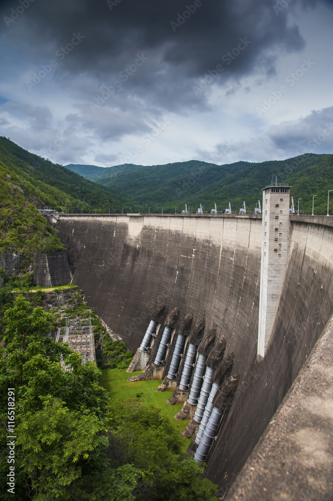Electric power plant, bhumibol dam in Tak province, Thailand