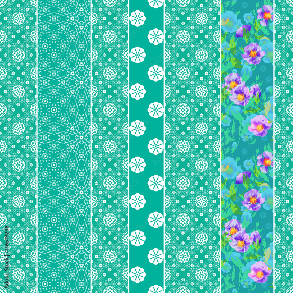 Seamless pattern graphic ornament. Floral stylish background. Re