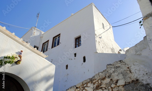 street view of the Greek village / street view of urban landscapes on the island of Lindos