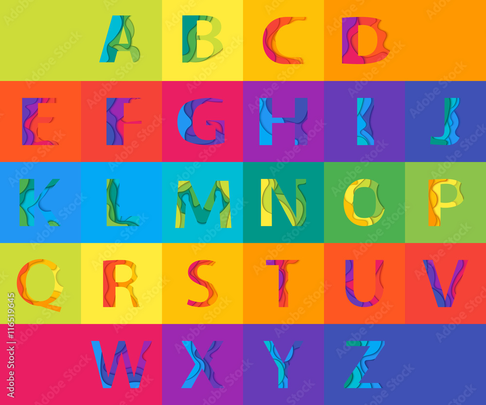 Vector abstract alphabet Vector abstract alphabet