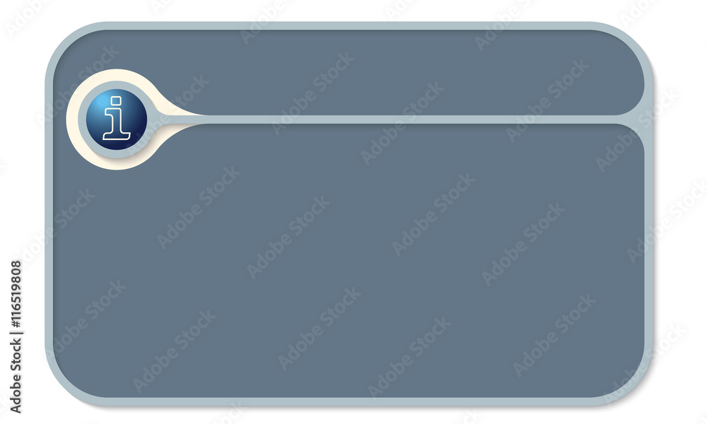 Vector text box for your text and info symbol Vector text box for your text and info symbol
