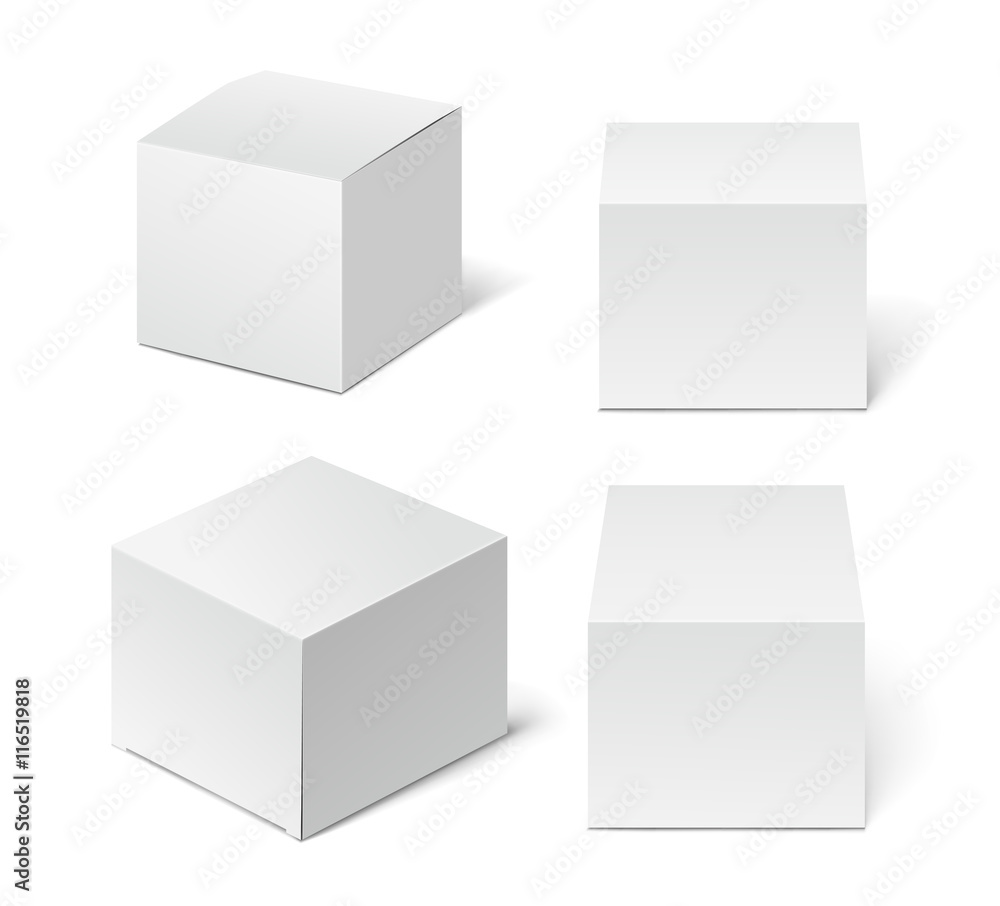 White high Cardboard Package Box. Illustration Isolated On White Background. White high Cardboard Package Box. Illustration Isolated On White Background.