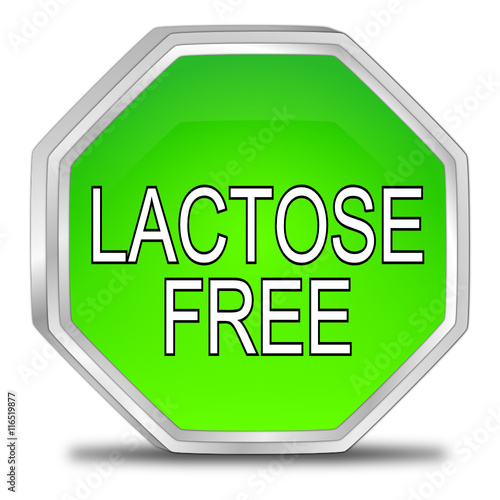 Lactose free Button - 3D illustration