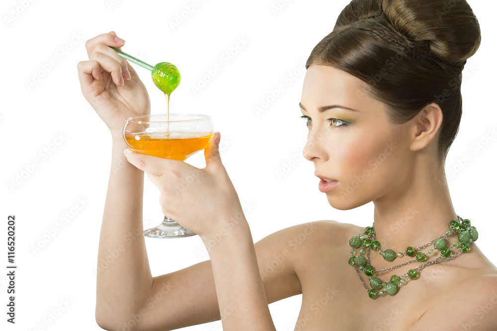 Girl and honey