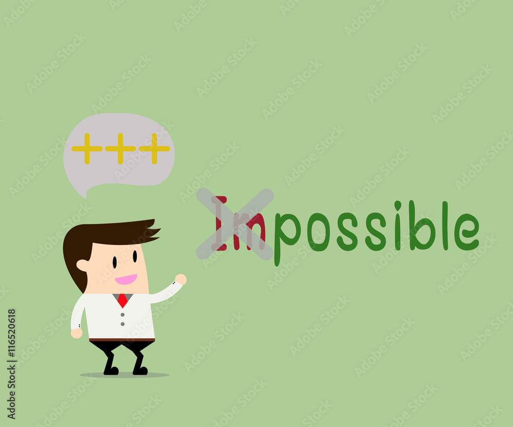 Positive thinking.Business concept cartoon illustration. Positive thinking.Business concept cartoon illustration.