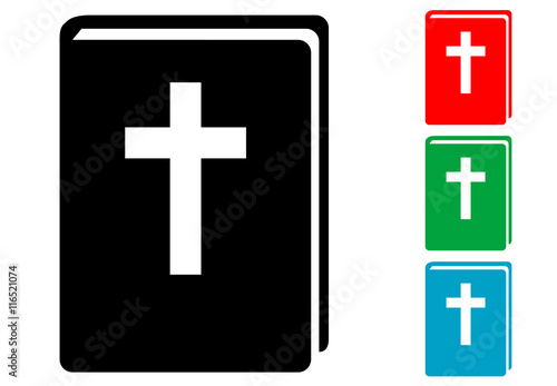 Icono plano Biblia en varios colores