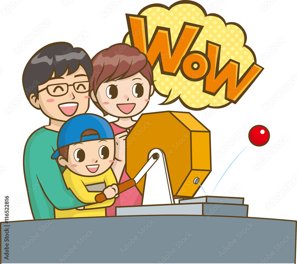 家族 抽選会イラストlottery イベント Stock Vector Adobe Stock