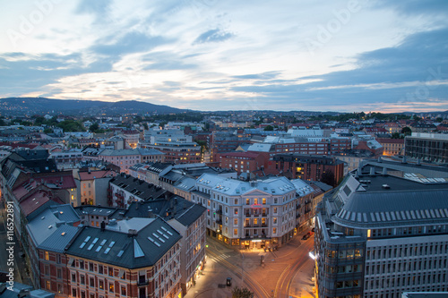Norvegia, Oslo la sera, sky line