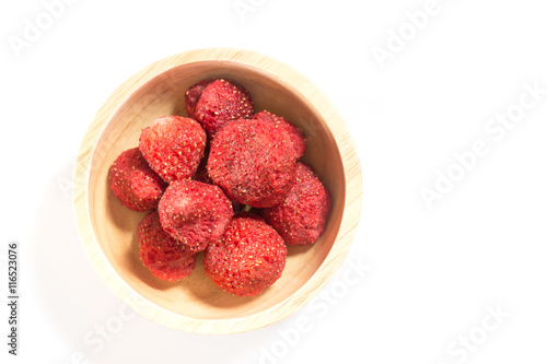 Healthy strawberry crispy isolated on white background