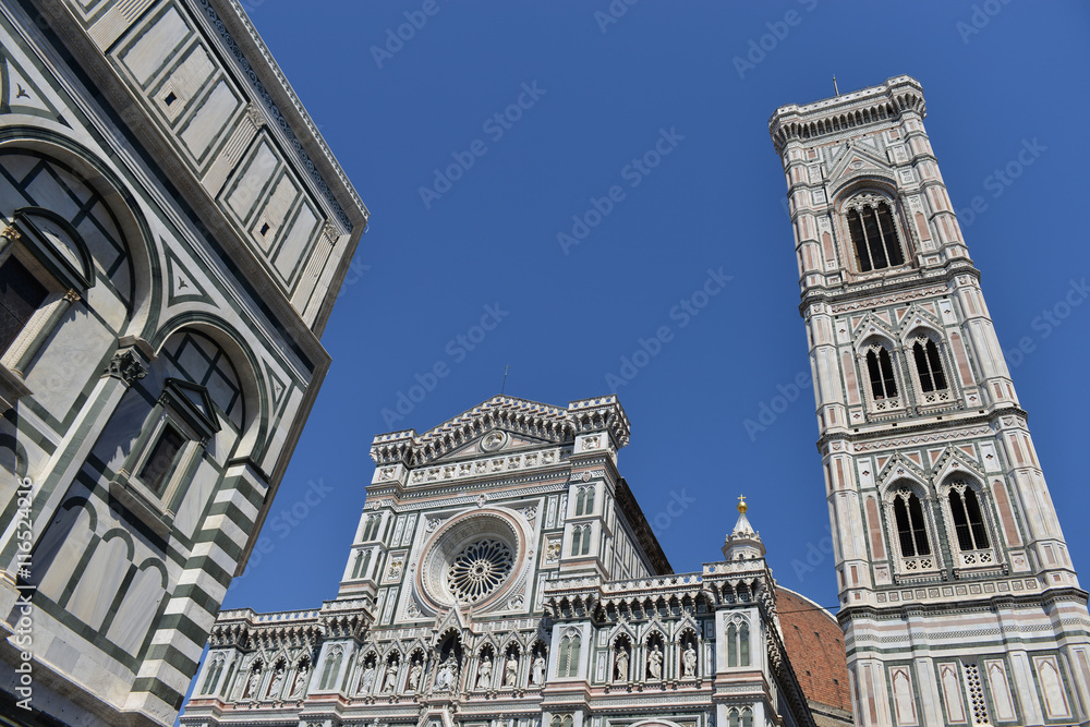 Veduta della basilica e del campanile di Giotto, Firenze