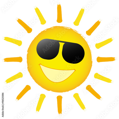Lachende Sonne mit cooler Sonnenbrille