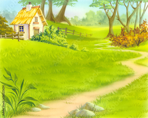 A Path Near Old Wooden House